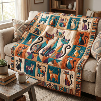 Vibrant Cat Family XR2204011CL Quilt