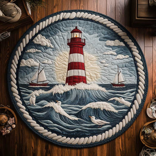 Lighthouse Journey WN0304050CL Quilted Round Mat