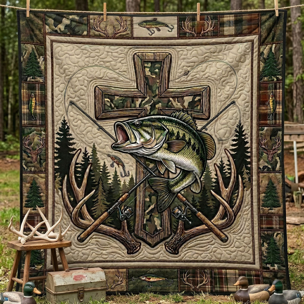 Camo Fishing Cross WN1805002CL Quilt