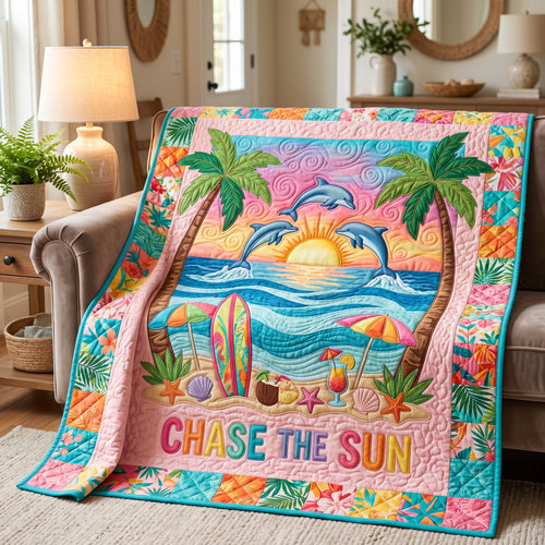 Dolphin Chase The Sun XR1304020CL Quilt