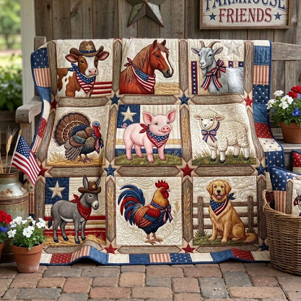 Patriotic Farm Friends WN0406011CL Quilt