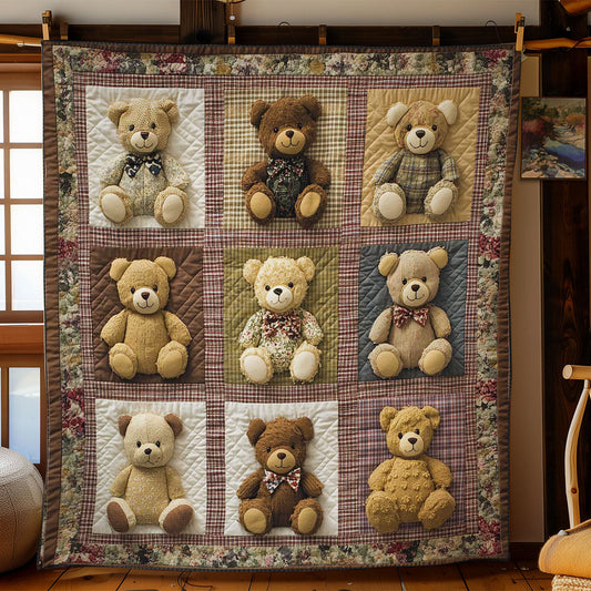 Plaid Teddy Bear WN1003065CL Quilt