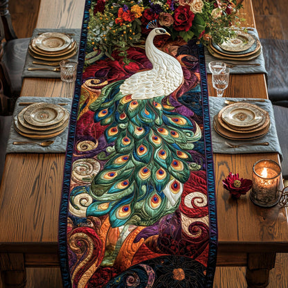 Velvet Peacock WN1106084CL Quilted Table Runner