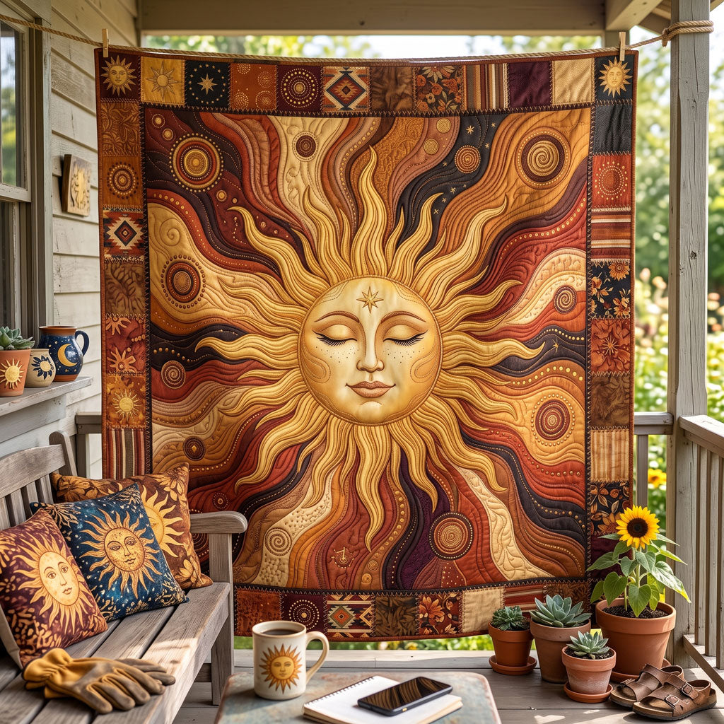 Golden Celestial Sun WN2606008CL Quilt