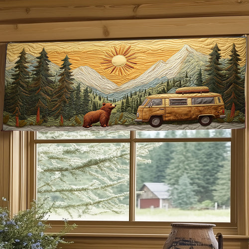 Camping Bear WJ2105024CL Quilted Valance