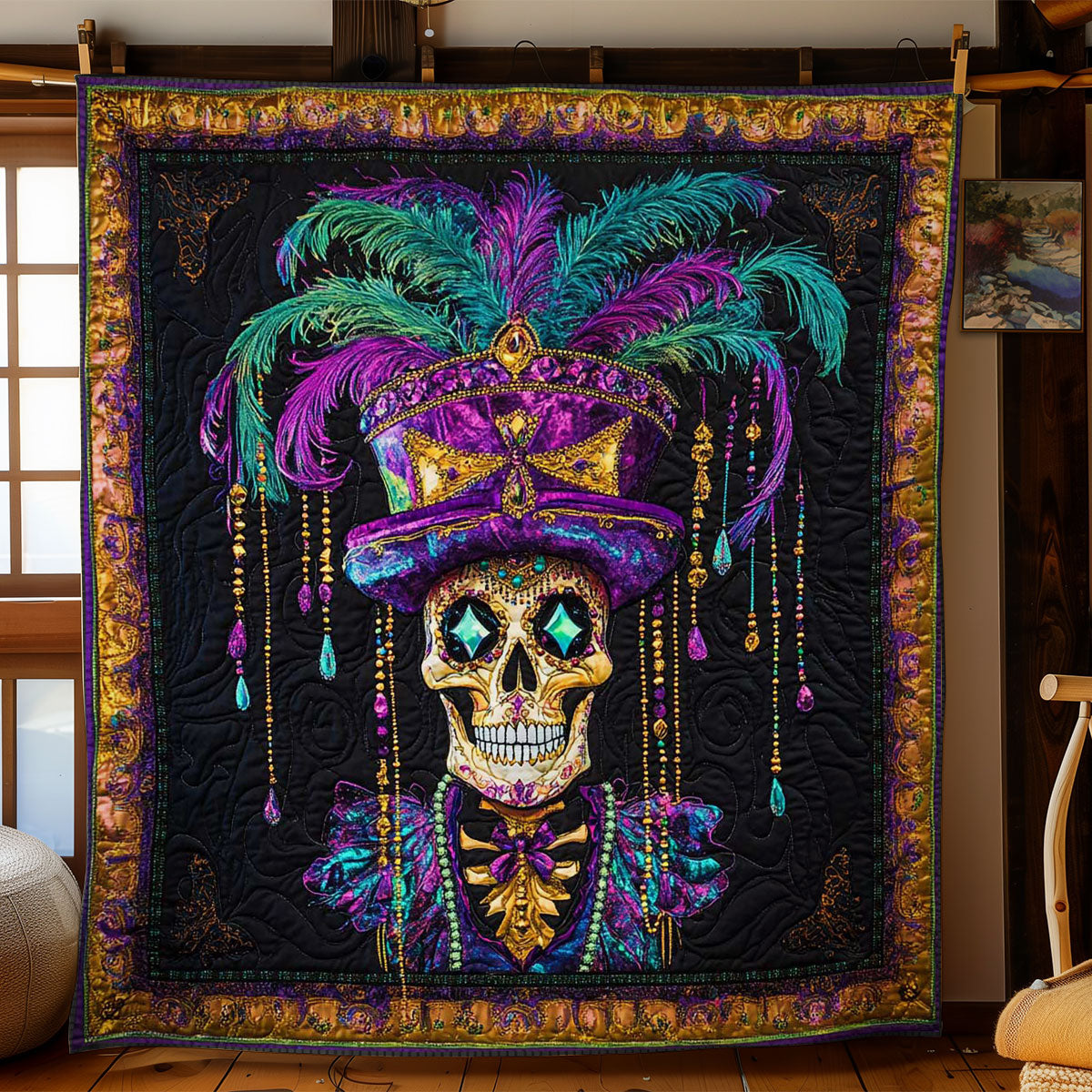 Carnival Skull WN1403066CL Quilt