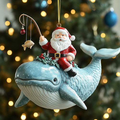 Santa Whale CP2611151CL  Christmas Ornament