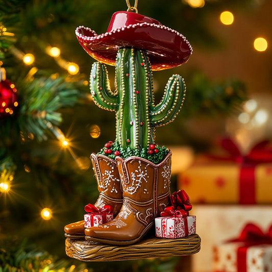 Charming Cowboy Cactus CW2411085CL Christmas Ornament