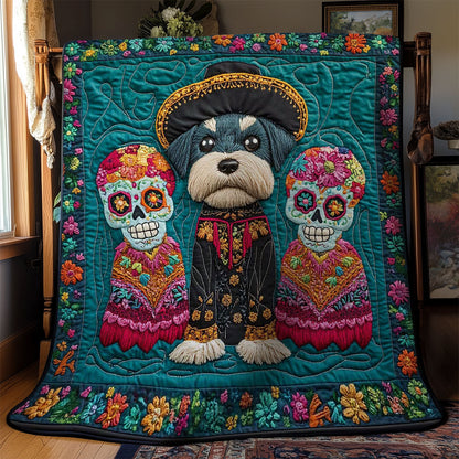 Schnauzer And Skulls Fiesta WN0302009CL Quilt