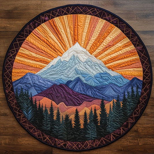 Sunset Lullaby Mountain WN1208085CL Quilted Round Mat