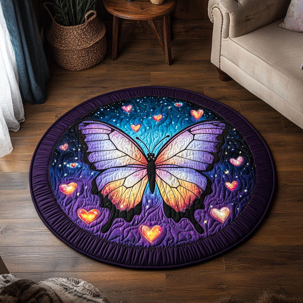 Butterfly Love CW1401075CL Quilted Round Mat