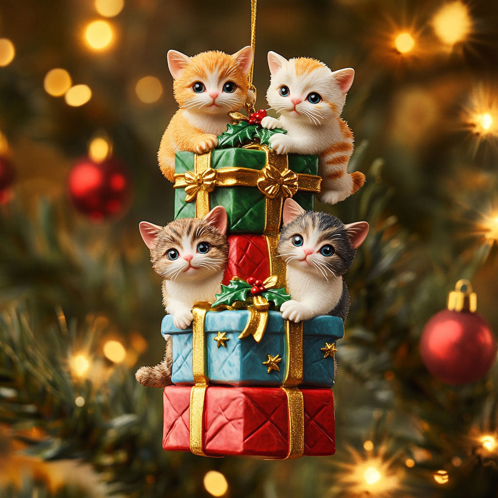 Cat Holiday Sparkle WN0811023CL Christmas Ornament