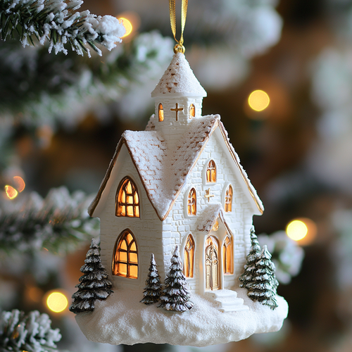 Snow Chapel CP2811133CL Christmas Ornament