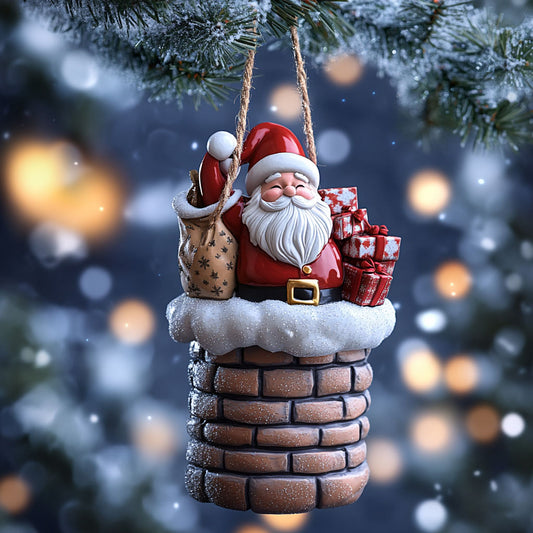 Jolly Chimney Santa WN1811034CL Christmas Ornament