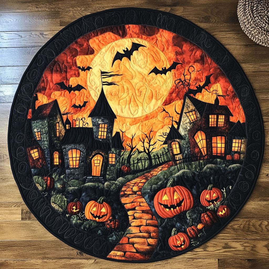 Halloween Howls WJ1707043CL Quilted Round Mat