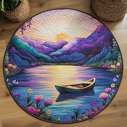 Dreamlike Tranquilt Boat WJ1004037CL Quilted Round Mat