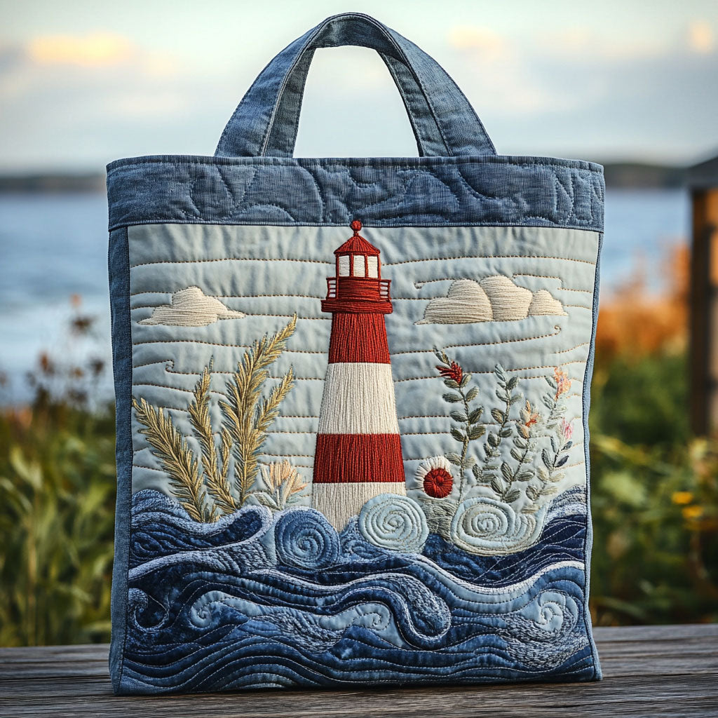 Sea Lighthouse CW1301023CL Quilted Tote Bag