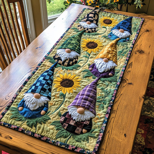 Sunflower Gnome WJ0805033CL Quilted Table Runner