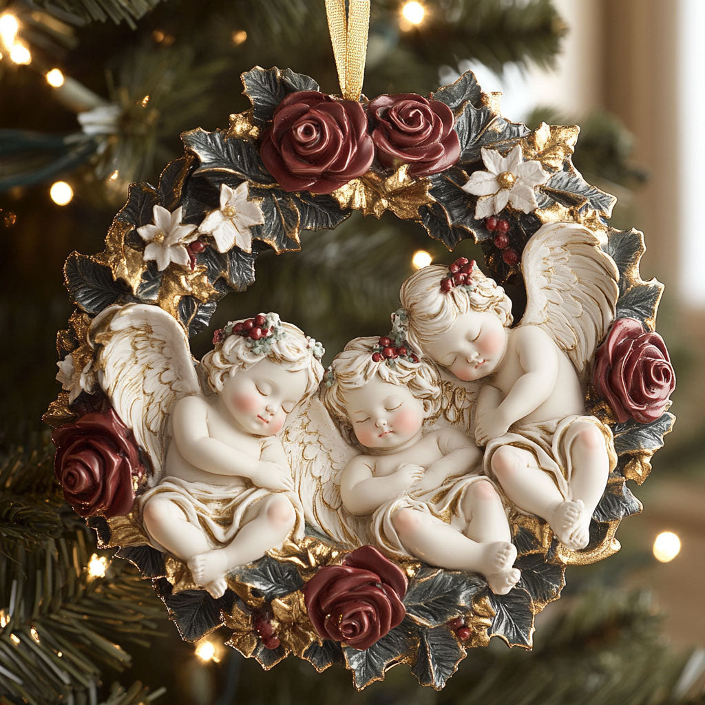 Floral Angel Wreath CW0912014CL Christmas Ornament