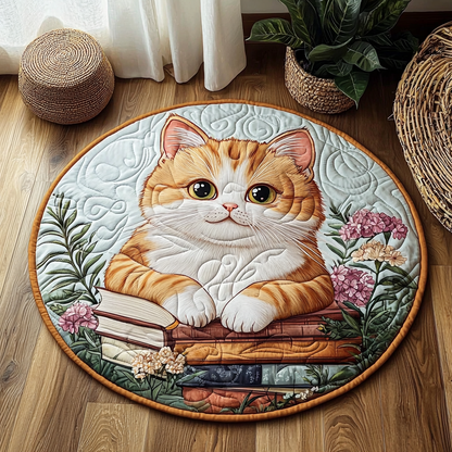 Wise Ginger Cat QA0901012CL Quilted Round Mat