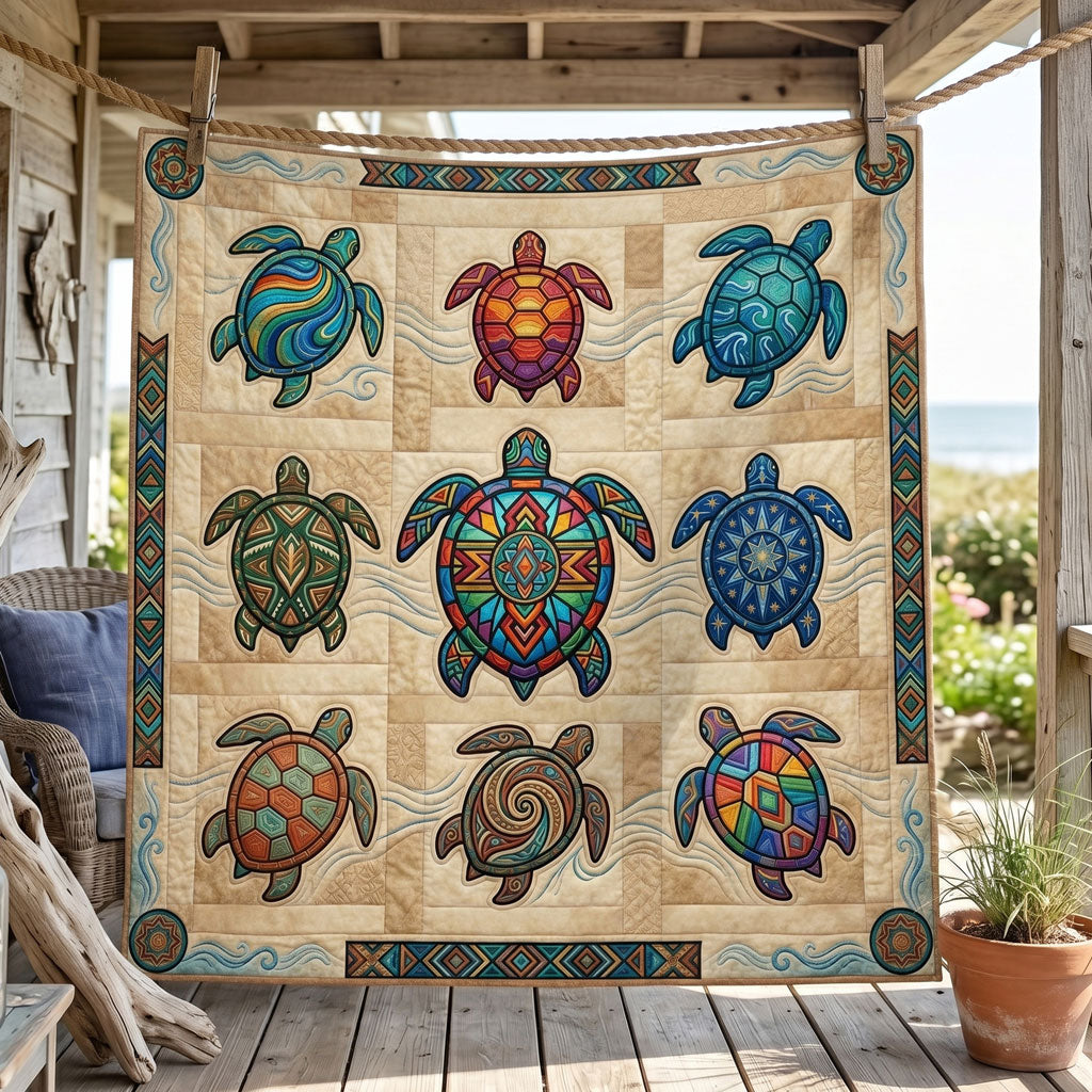 Sea Turtle Mosaic WN0806012CL Quilt