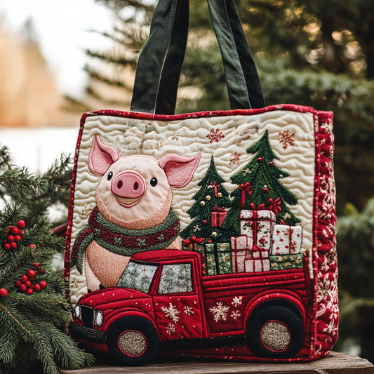 Holiday Pig WN2910035CL Quilted Tote Bag
