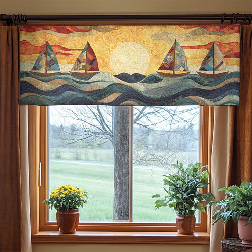 Sailboat Sunset Drift WN2006038CL Quilted Valance