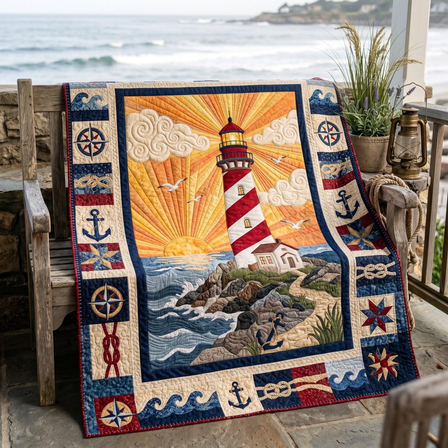 Sunset Lighthouse XR1905005CL Quilt