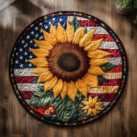 Sunflower Blessing WN1206063CL Quilted Round Mat