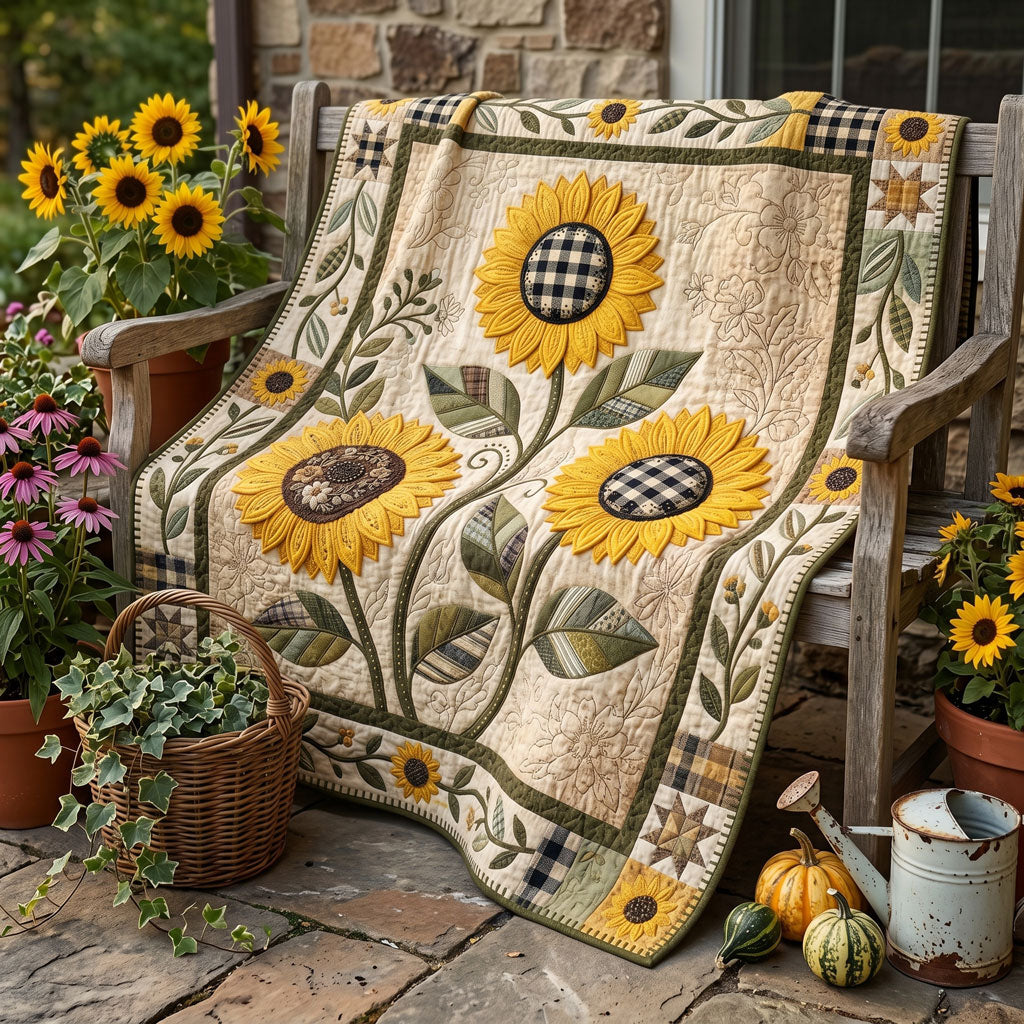 Farmhouse Sunflower Bloom WN2506009CL Quilt