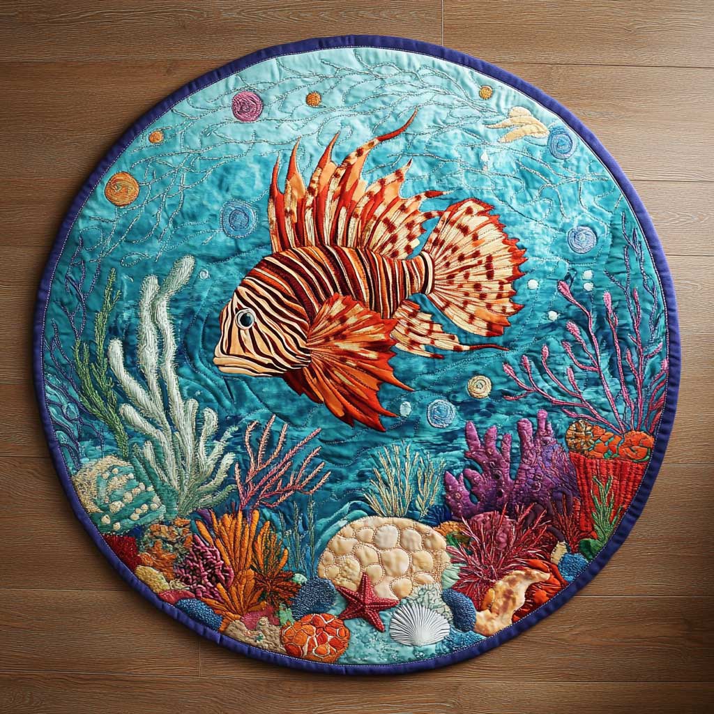 Coral Lionfish WN2404042CL Quilted Round Mat