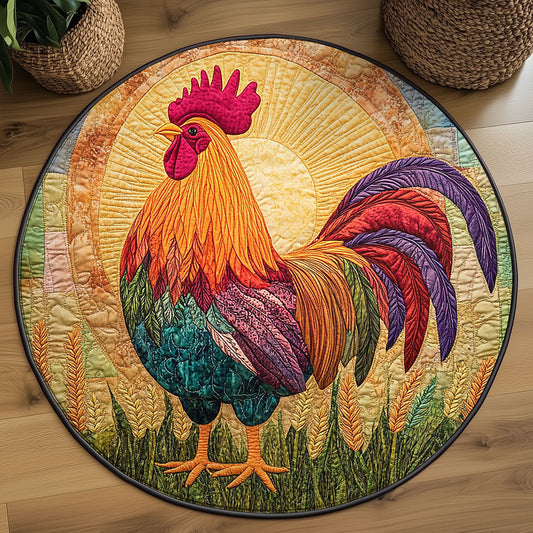 Sunrise Chicken WJ0506045CL Quilted Round Mat