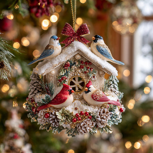 Snowy Bird Nest CW0412112CL Christmas Ornament