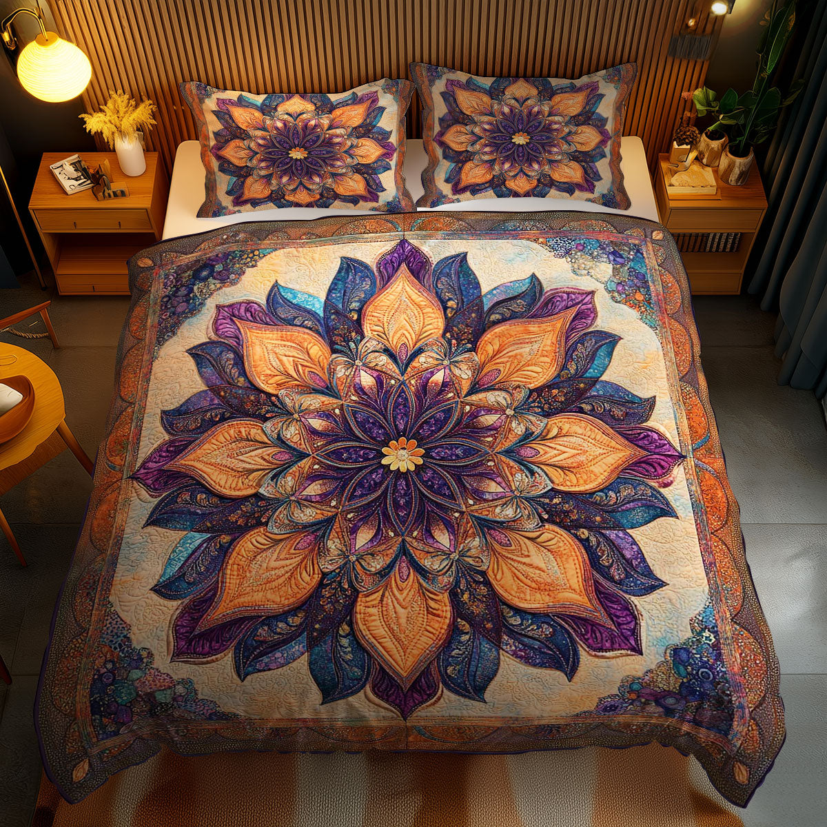 Mystic Flower Mandala WN0402085CL Duvet Cover Set