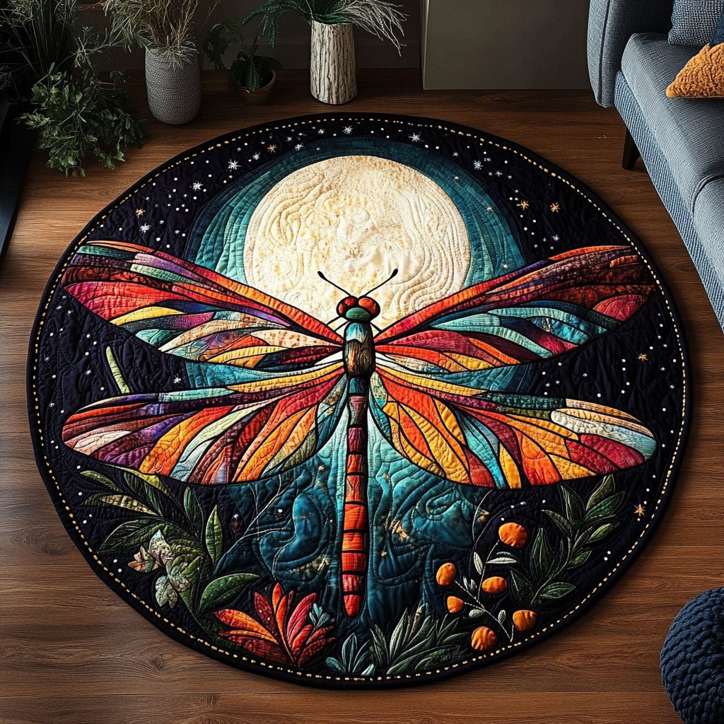 Moonlit Dragonfly KL1612018CL Quilted Round Mat