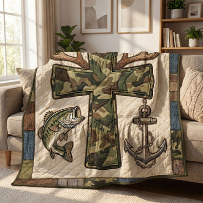 Faith And Outdoors Camo Cross WN1004005CL Quilt