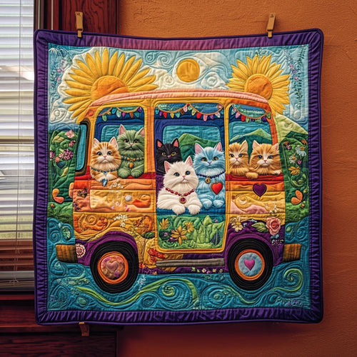 Hippie Cats Road Trip KL0701002CL Quilt