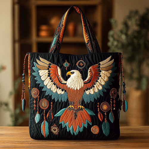 Native Bald Eagle CW0901008CL Quilted Tote Bag