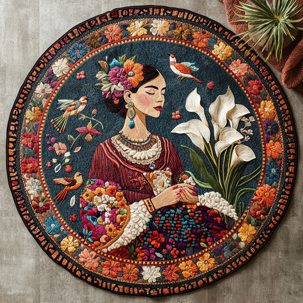 Floral Spirit Serenity WN1706036CL Quilted Round Mat