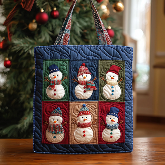 Snowman Friends QA0112030CL Quilted Tote Bag