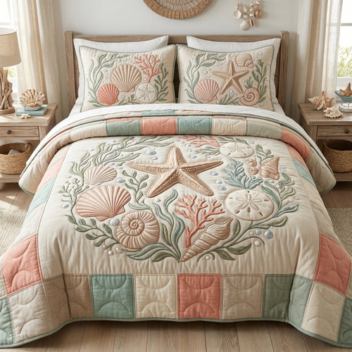 Coastal Seashell Pastel XR2705007CL Duvet Cover Set