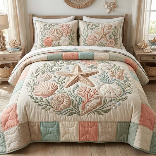 Coastal Seashell Pastel XR2705007CL Duvet Cover Set