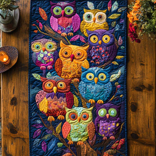 Owl Hoot Squad WN2503108CL Quilted Table Runner