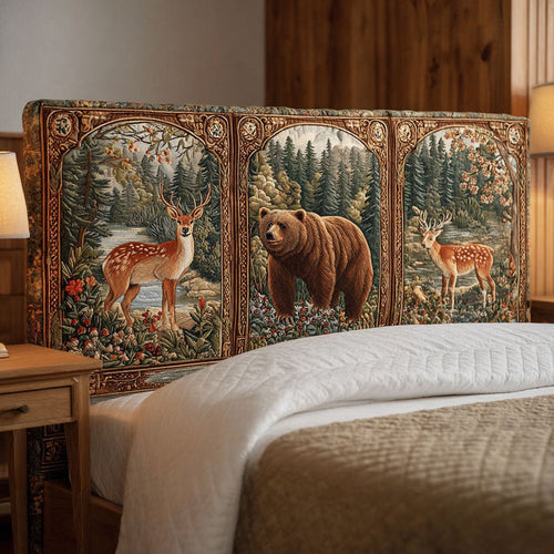 Forest Wildlife CW3012019CL Quilted Headboard Slipcover