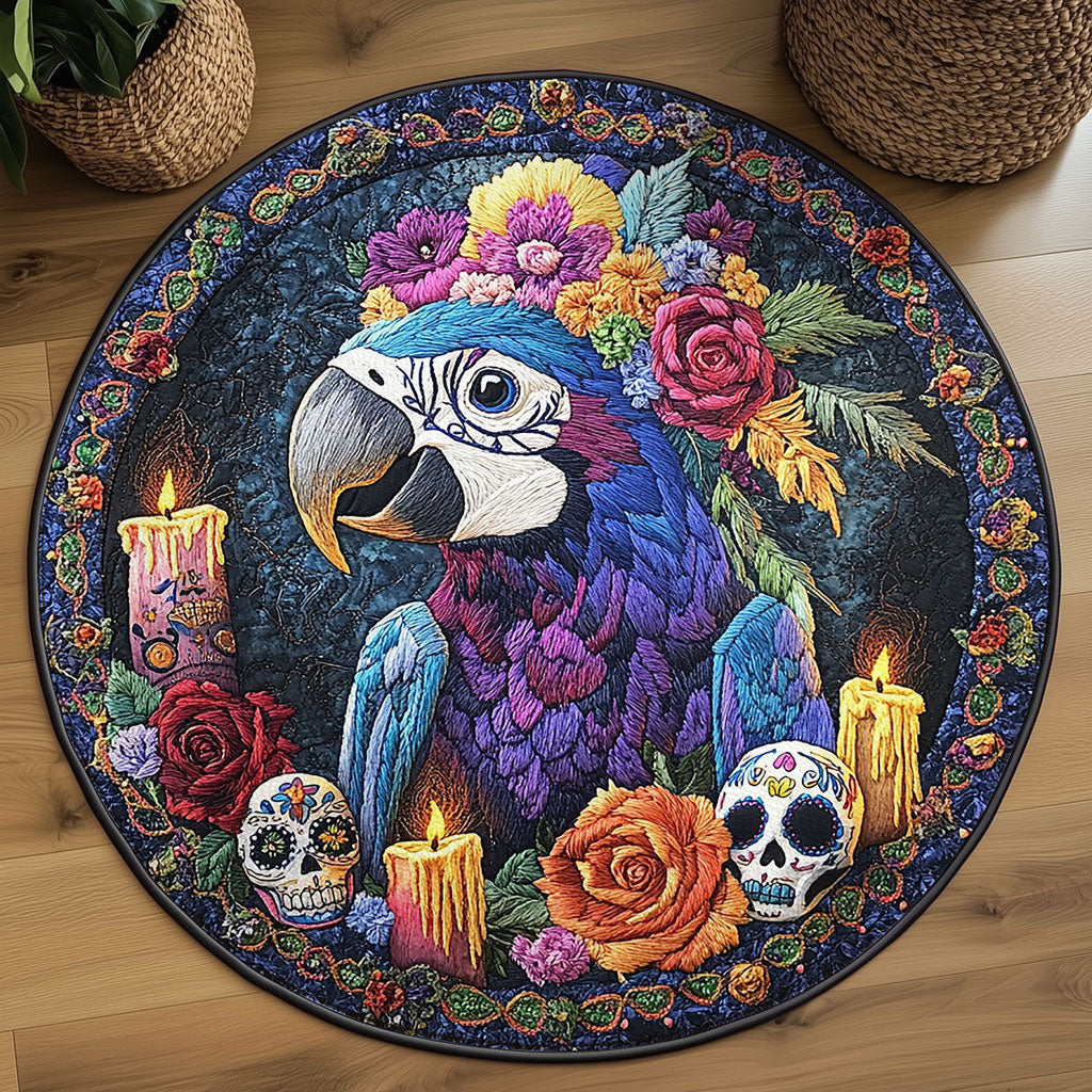 Haunted Parrot WN2108061CL Quilted Round Mat