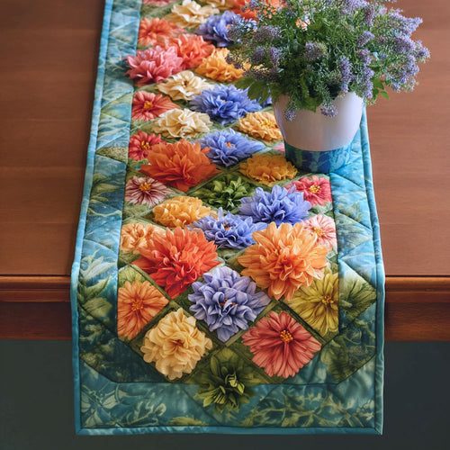 Floral Mosaic CP1201039CL Quilted Table Runner