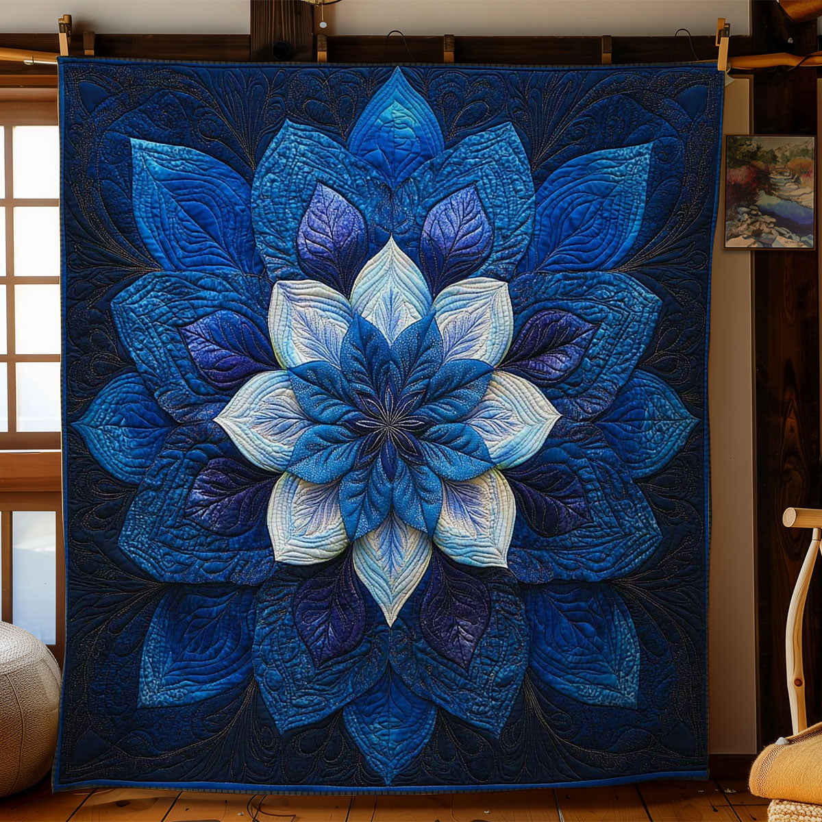 Ocean Bloom Flower WN1103082CL Quilt