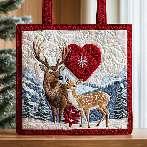 Deer Couple QA0912013CL Quilted Tote Bag