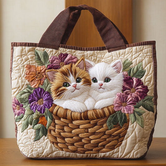 Purrfect Bloom CP2509023CL Quilted Tote Bag
