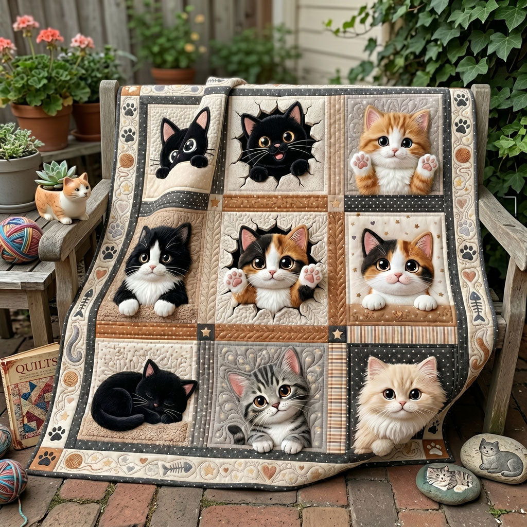 Cute Kitten Patchwork WN2705004CL Quilt